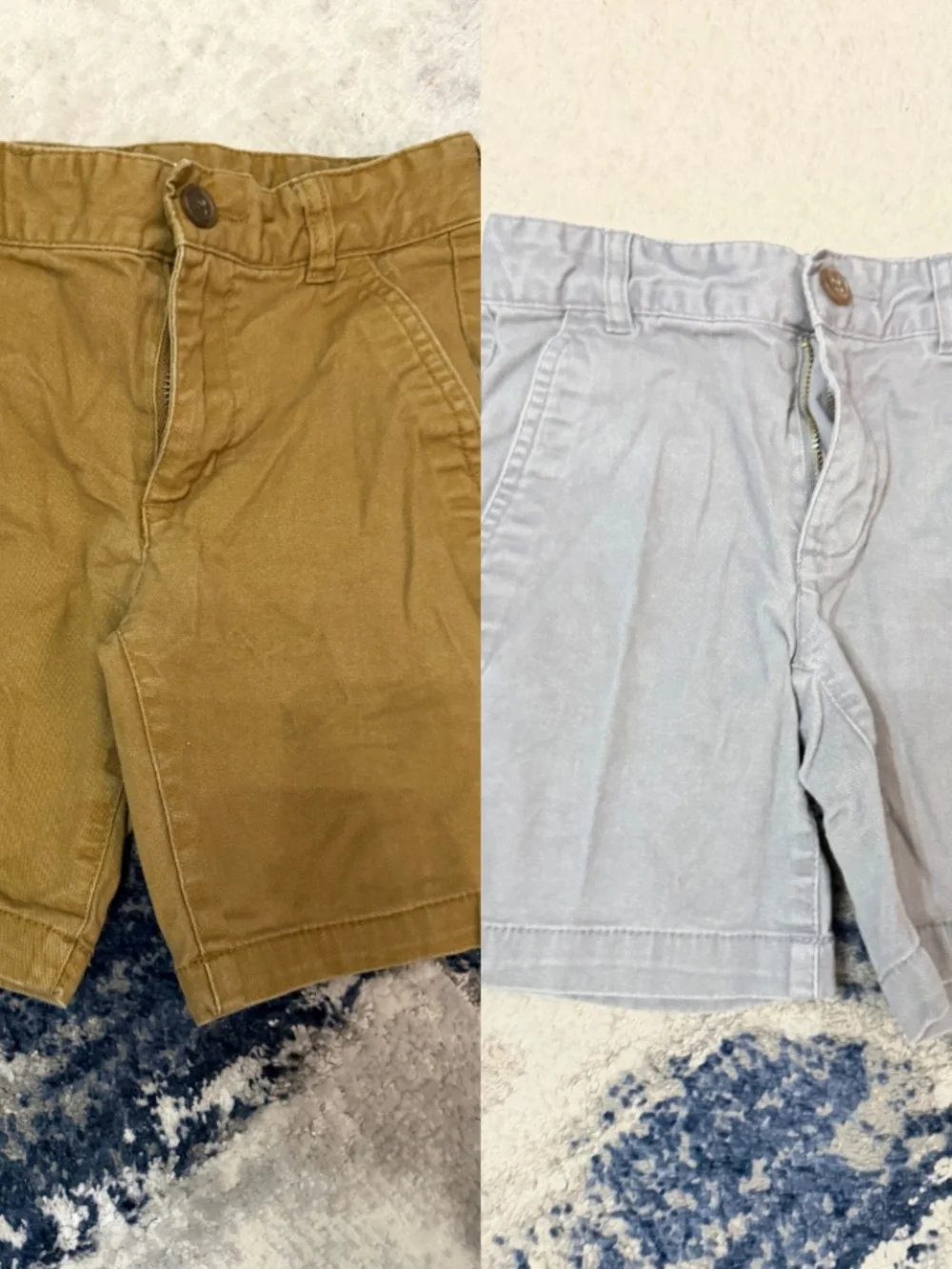 Old Navy Boys Size 6 Chino Shorts - 2 Pair Lot Gray & Khaki